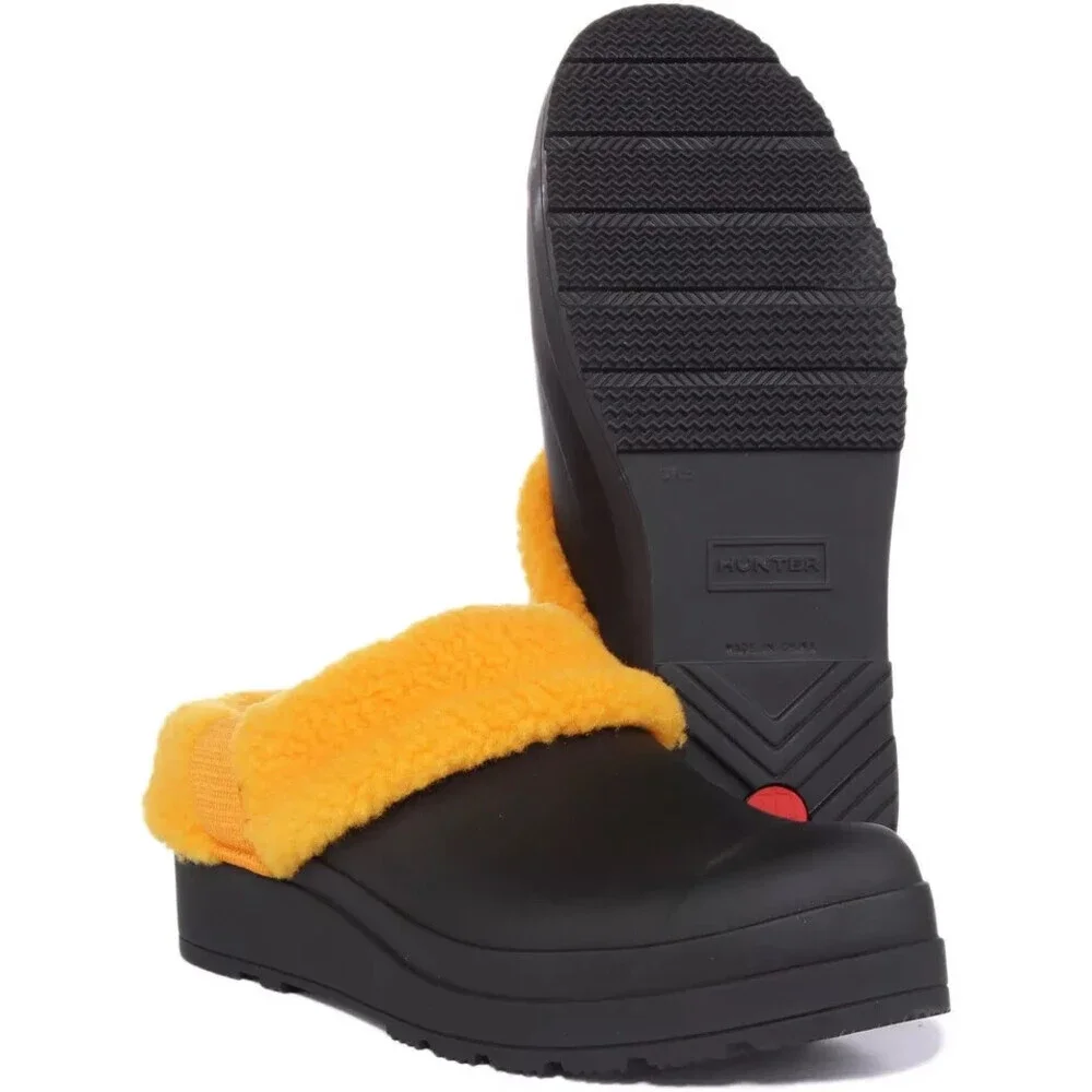Hunter Play WFF1000RSP-BNN Clogs Women's 6 Black Orange Sherpa Insulated KHD709